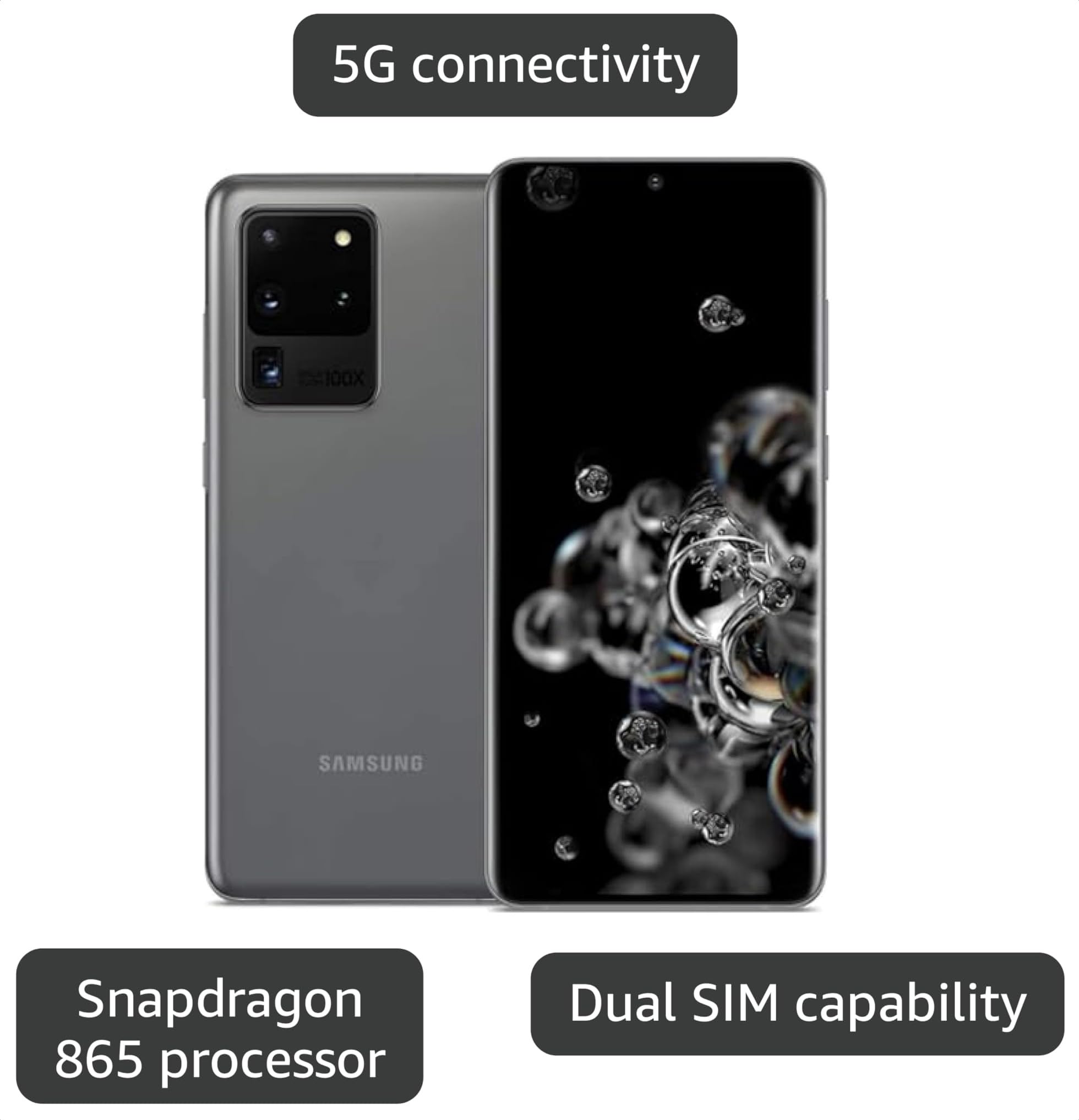 Amazon.com: Samsung Galaxy S20 Ultra, 128GB, Cosmic Gray - for